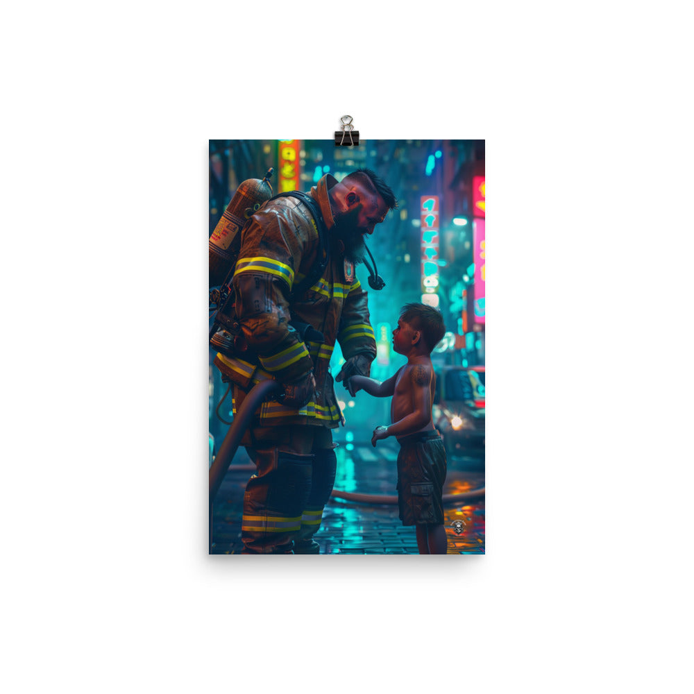 Poster Cyberpunk Fireman