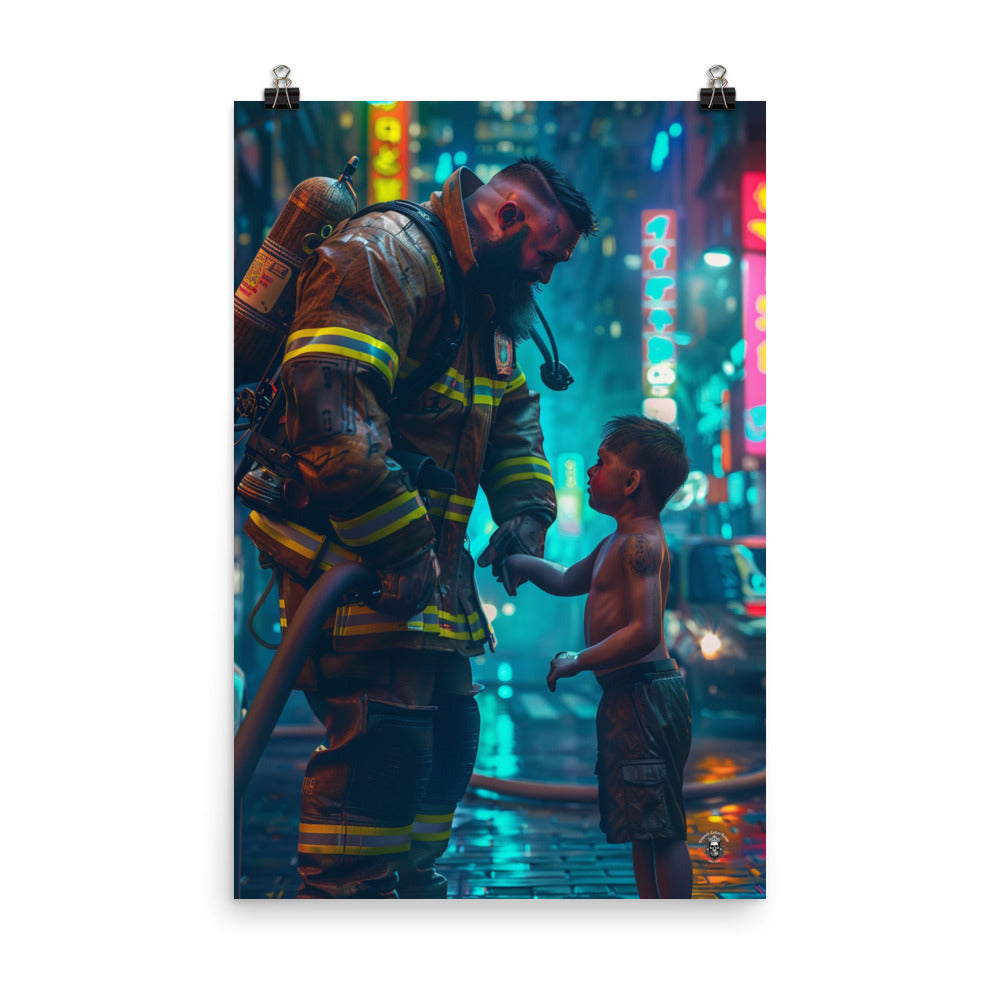 Poster Cyberpunk Fireman