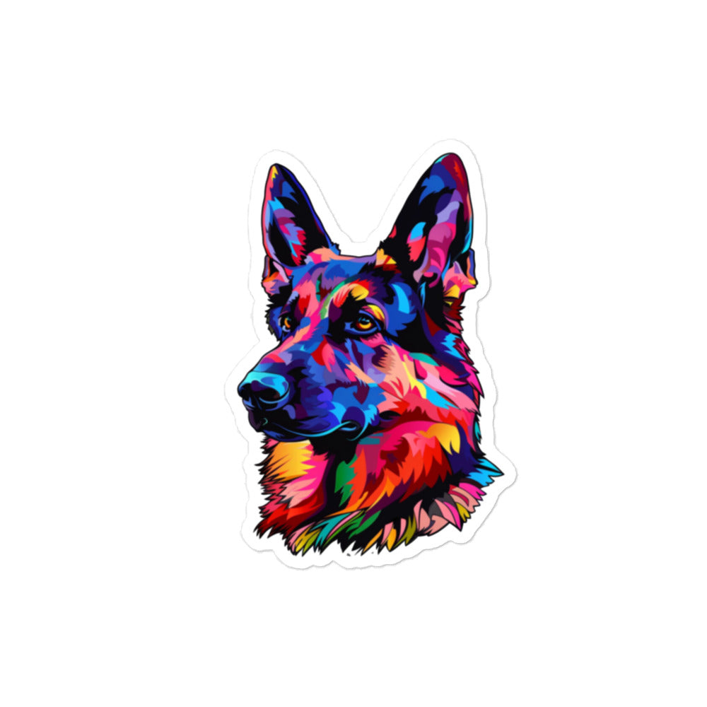 Vivid Fur, Loyal Heart: Colorful Textures German Shepherd Dog Decal