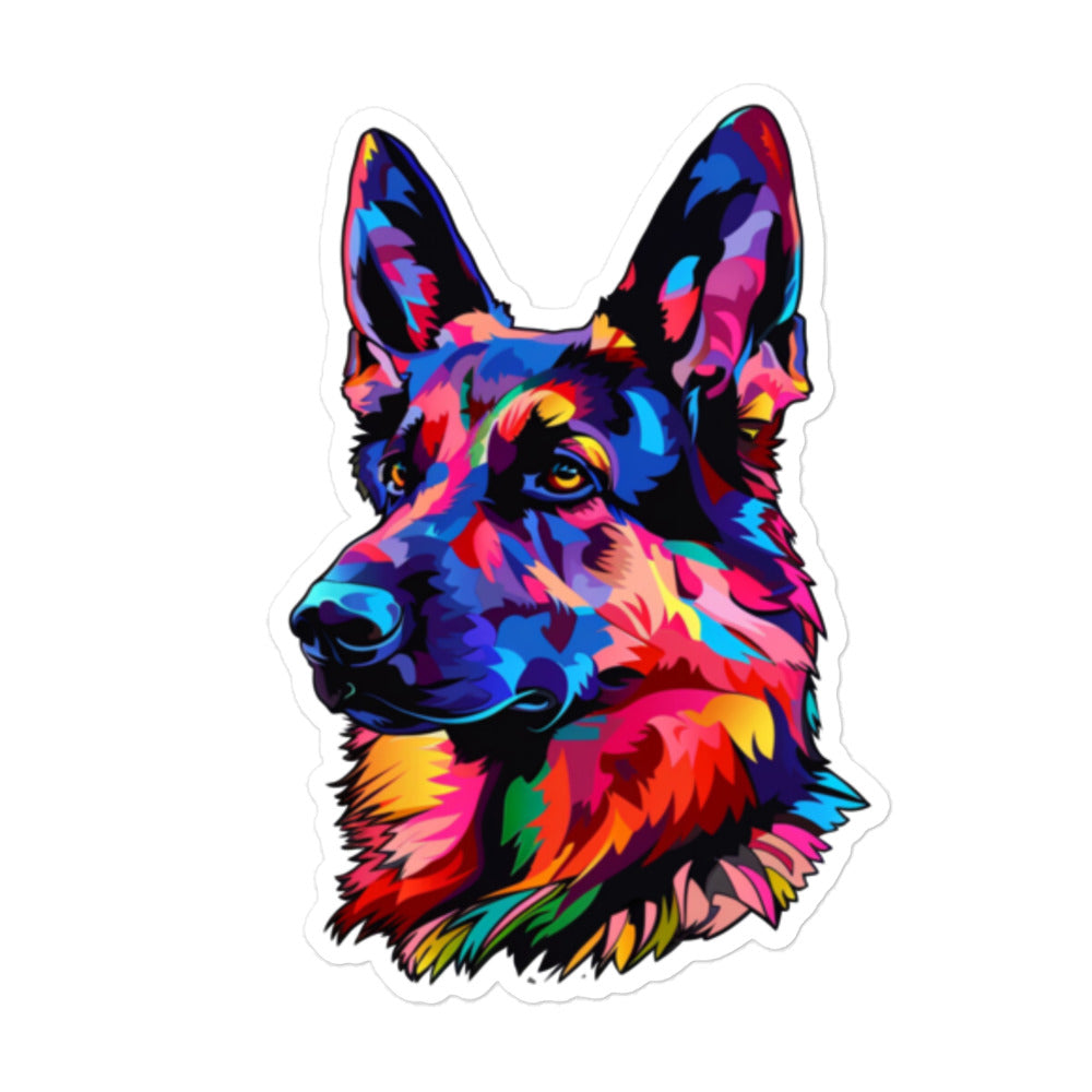 Vivid Fur, Loyal Heart: Colorful Textures German Shepherd Dog Decal