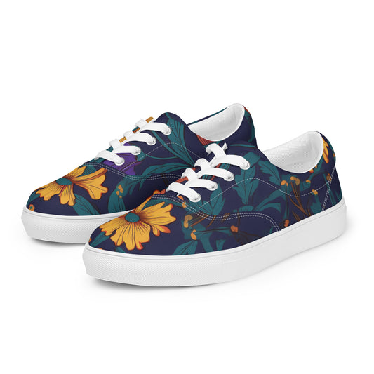 Floral Footsteps: Men's Canvas Shoes Blooming with Vibrant Flowers