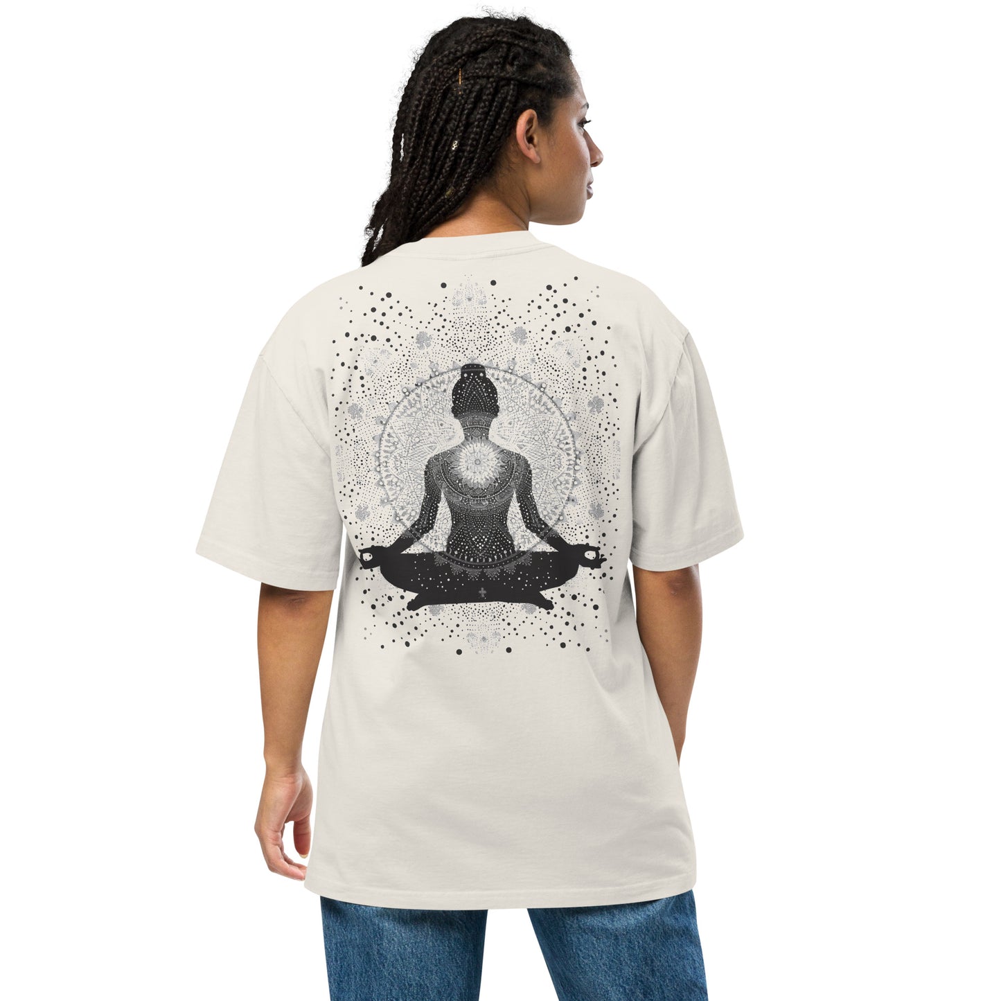 Oversized faded t-shirt - Zen in Dots