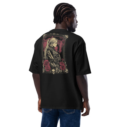 Oversized heavyweight t-shirt  - Warrior Rose