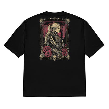 Oversized heavyweight t-shirt  - Warrior Rose