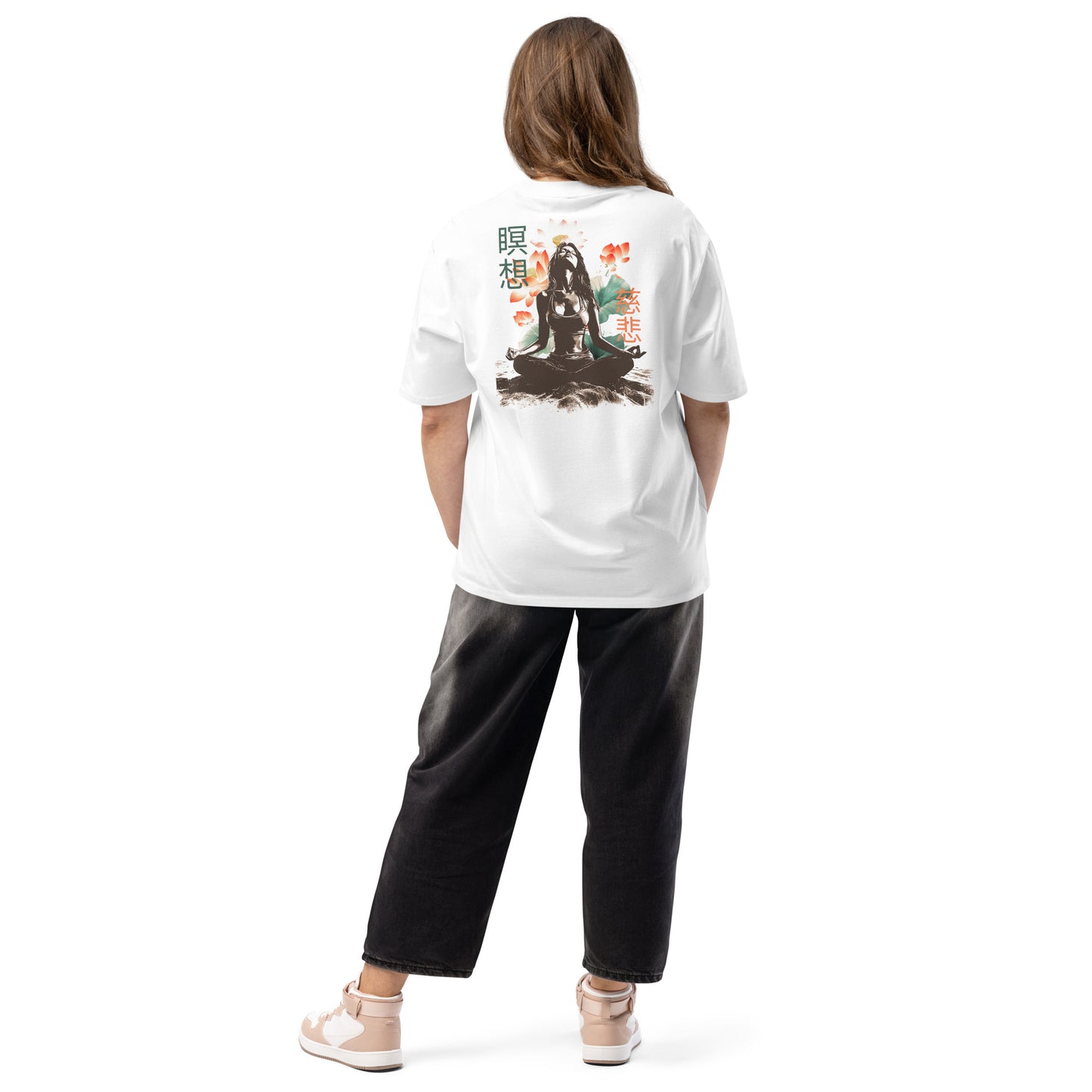 Oversized heavyweight t-shirt - Floral Serenity