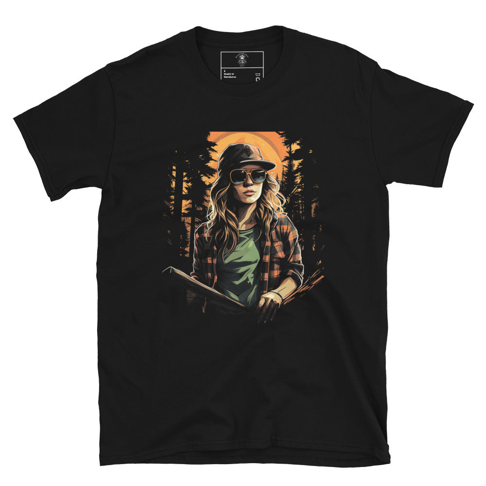 Unisex T-Shirt Forest Explorer: Female Hiking