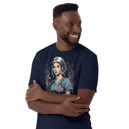 Unisex T-Shirt, Vintage Valor: WWII Nurse Pin-Up