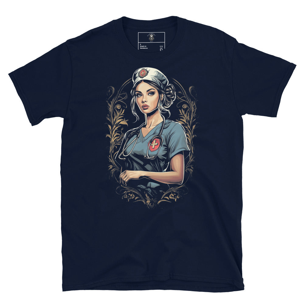 Unisex T-Shirt, Vintage Valor: WWII Nurse Pin-Up