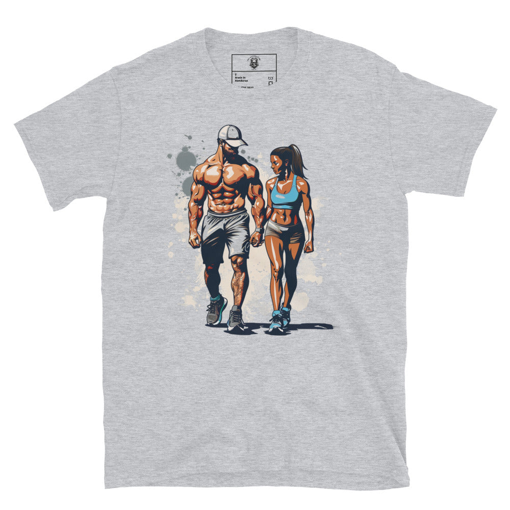 Unisex T-Shirt Fit Together | Couple Fitness 