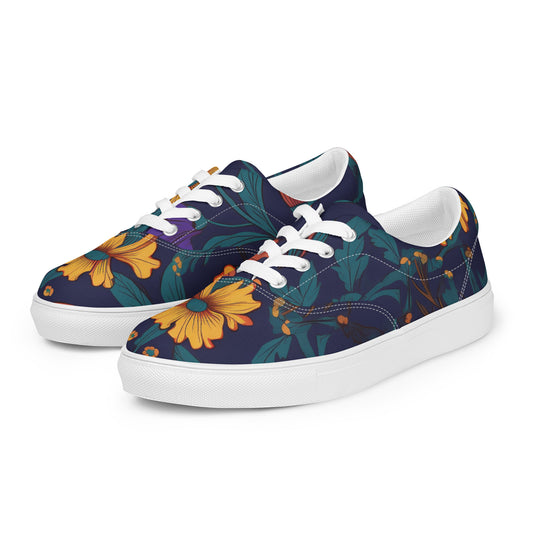 Blossom Walk: Women's Canvas Shoes Blooming with Vibrant Flowers